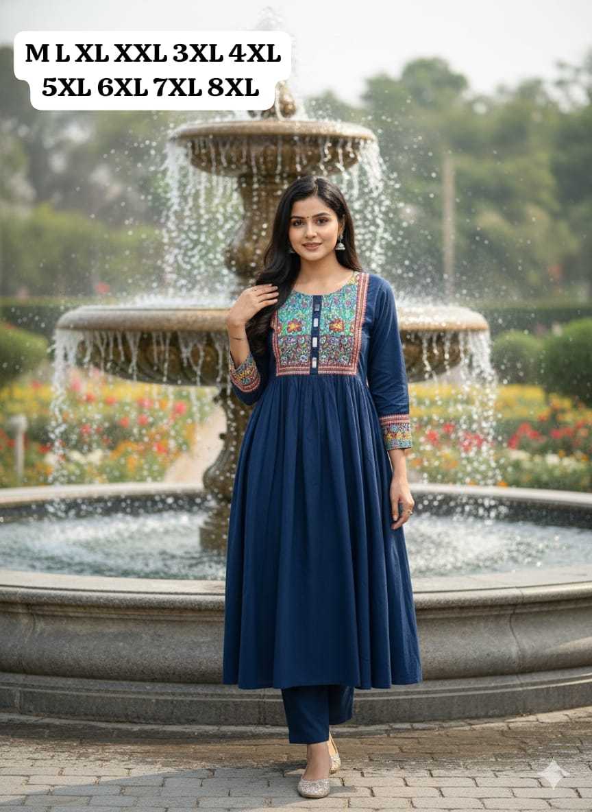 Ynf Cotton KESH594 Aini Kurti Plus Size Collections Wholesale Designer Kurtis Cotton Kurtis Kurti With Palazzo Manufacturer- Kapda Export