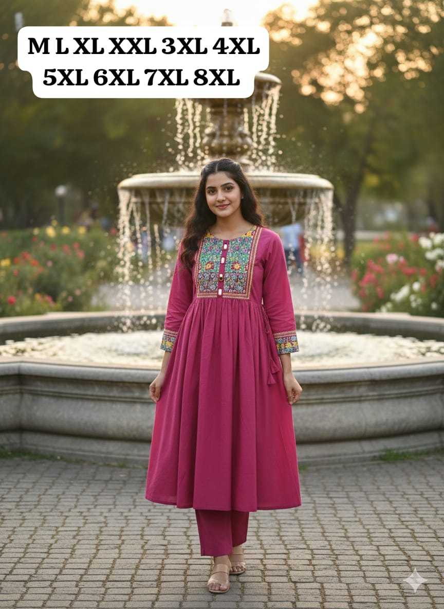 Ynf Cotton KESH594 Aini Kurti Plus Size Collections Wholesale Designer Kurtis Cotton Kurtis Kurti With Palazzo Manufacturer- Kapda Export