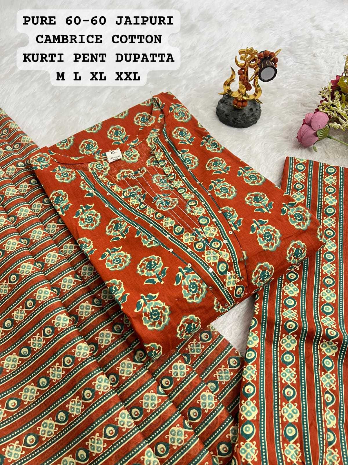 Ynf Cotton KESH594 Pari Kurti Plus Size Collections Wholesale Printed Kurtis Cotton Kurtis Kurti With Pants Manufacturer- Kapda Export