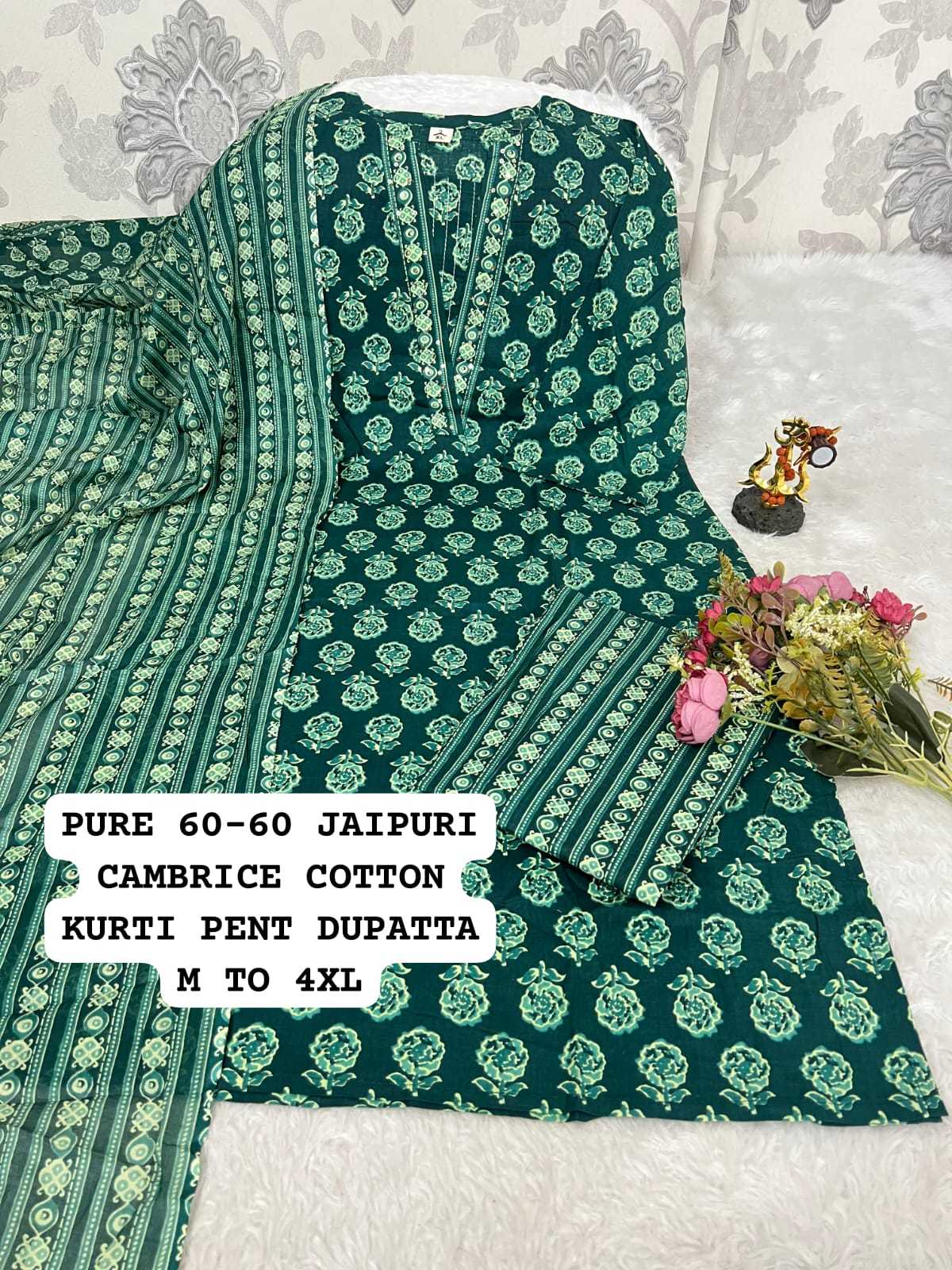 Ynf Cotton KESH594 Pari Kurti Plus Size Collections Wholesale Printed Kurtis Cotton Kurtis Kurti With Pants Manufacturer- Kapda Export