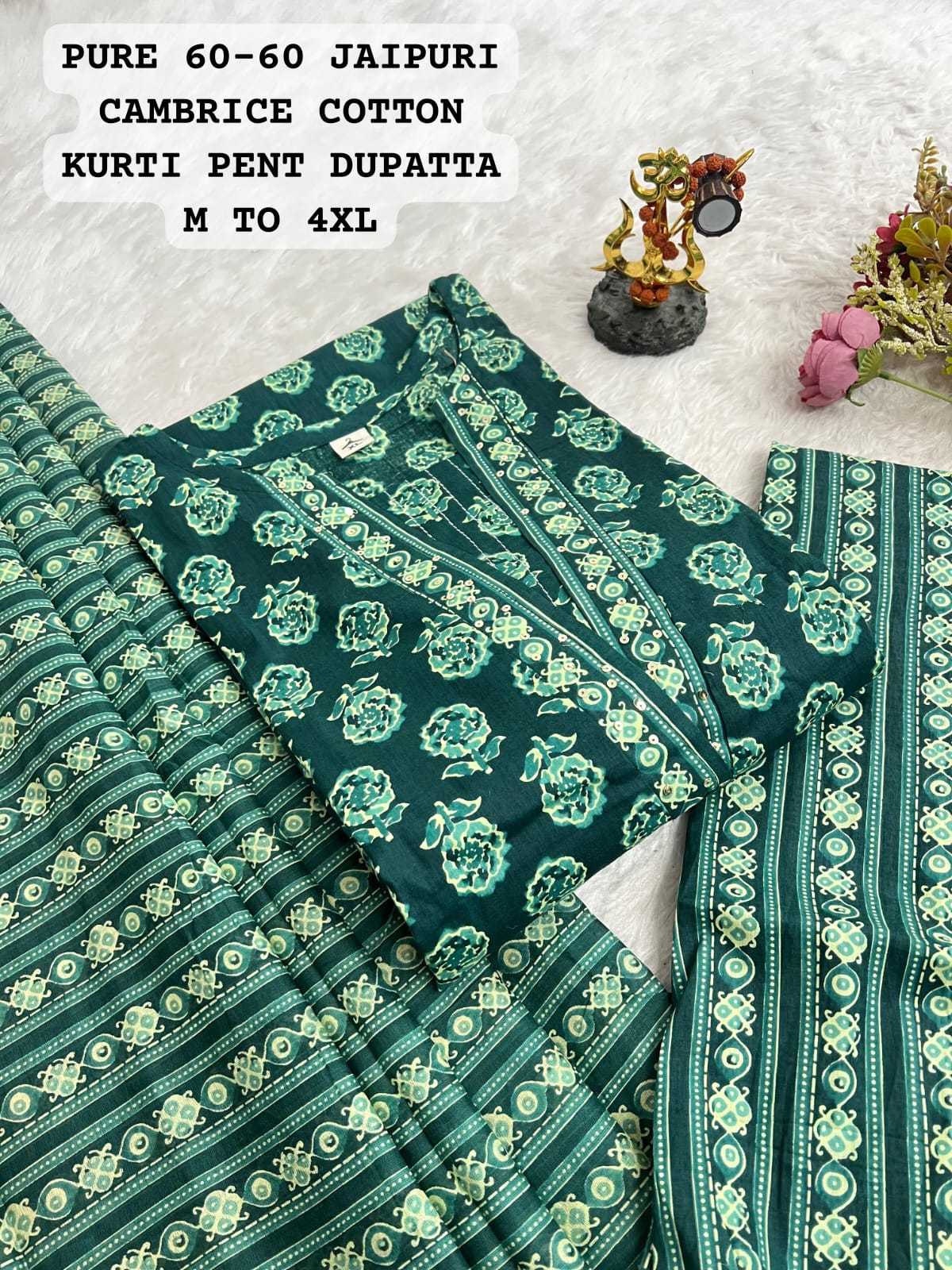 Ynf Cotton KESH594 Pari Kurti Plus Size Collections Wholesale Printed Kurtis Cotton Kurtis Kurti With Pants Manufacturer- Kapda Export