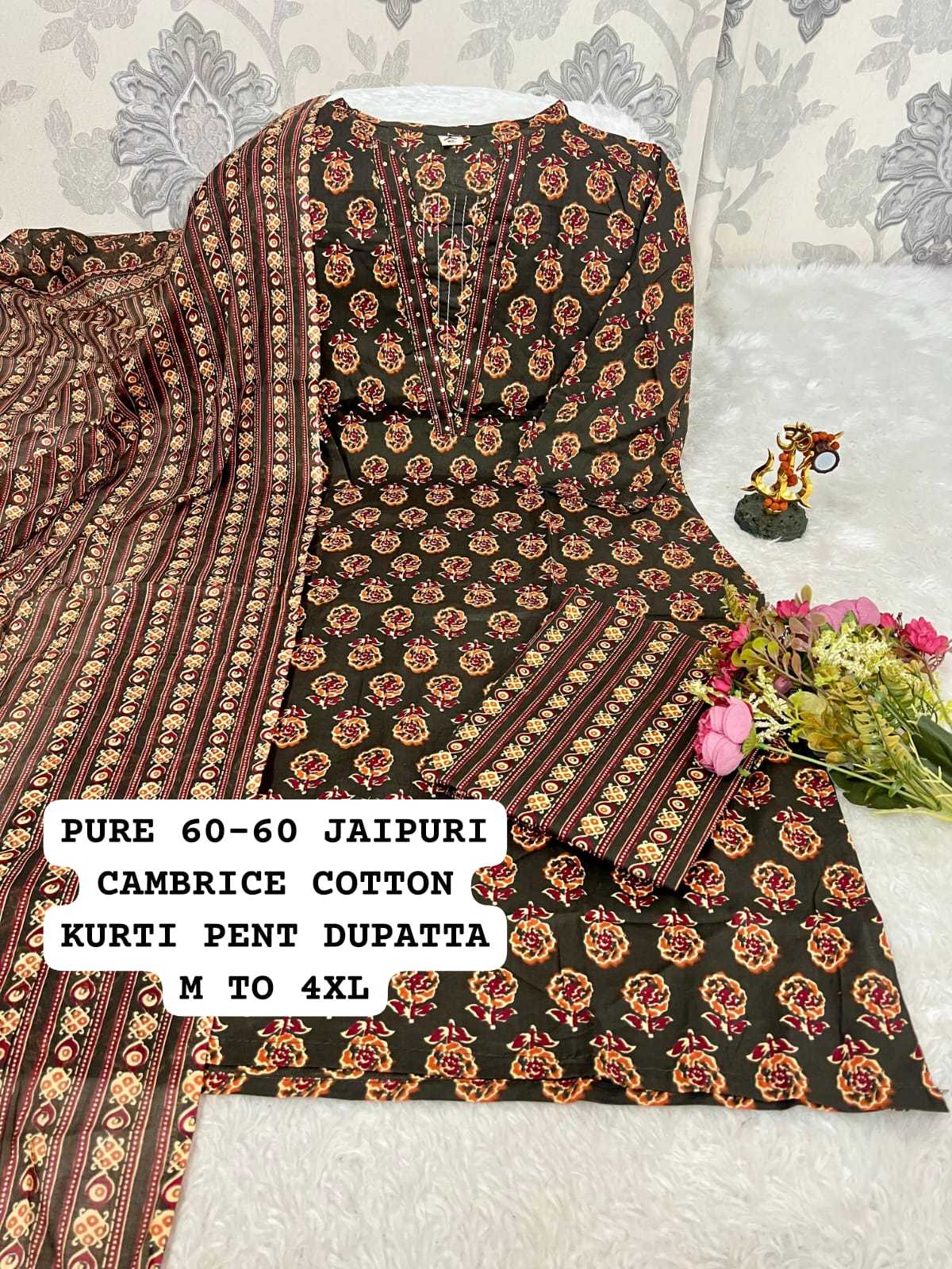 Ynf Cotton KESH594 Pari Kurti Plus Size Collections Wholesale Printed Kurtis Cotton Kurtis Kurti With Pants Manufacturer- Kapda Export