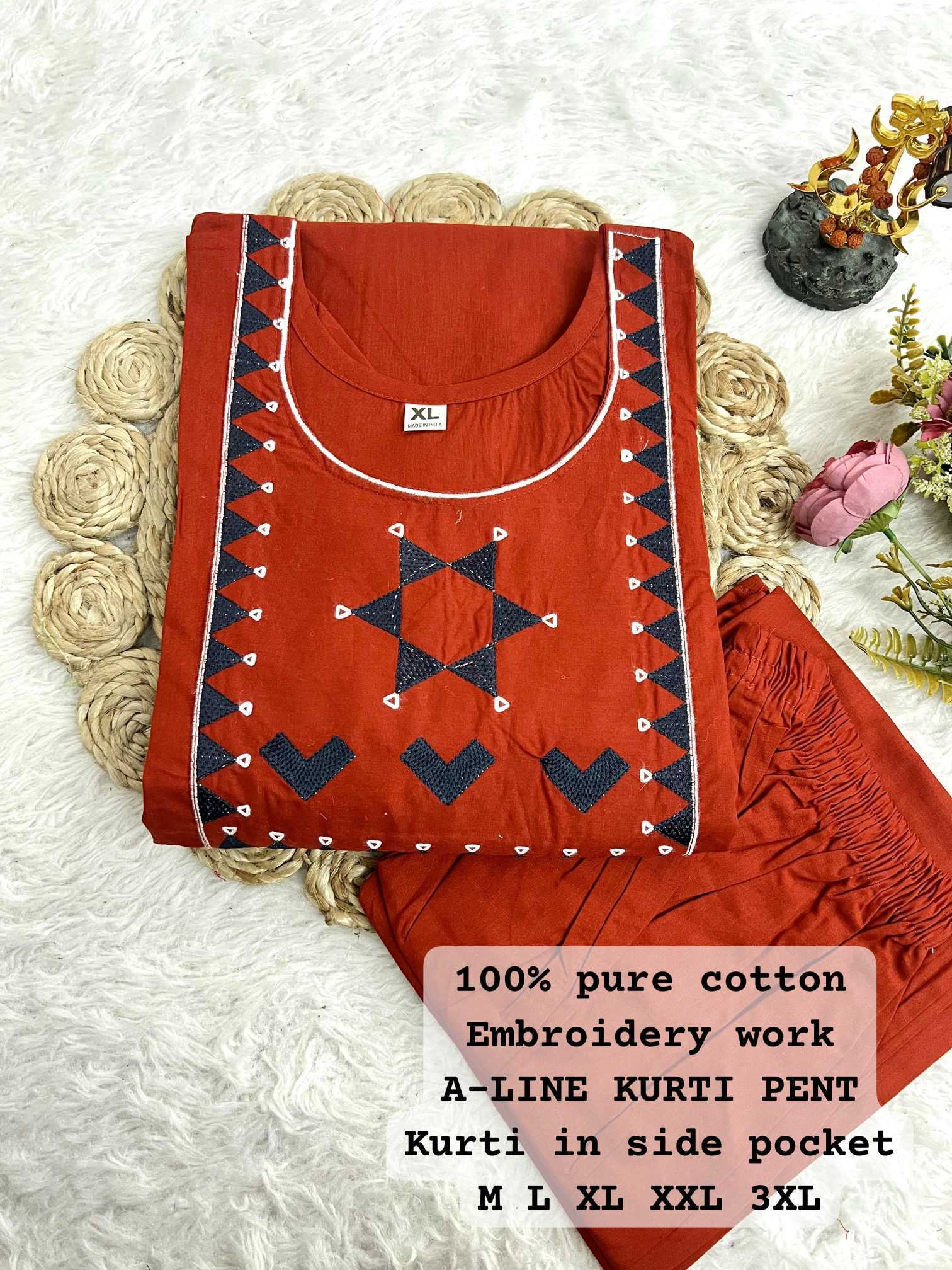 Ynf Cotton KESH594 Shabnam Kurti Plus Size Collections Wholesale Cotton Kurtis Kurti With Palazzo Kurti With Pants Manufacturer- Kapda Export