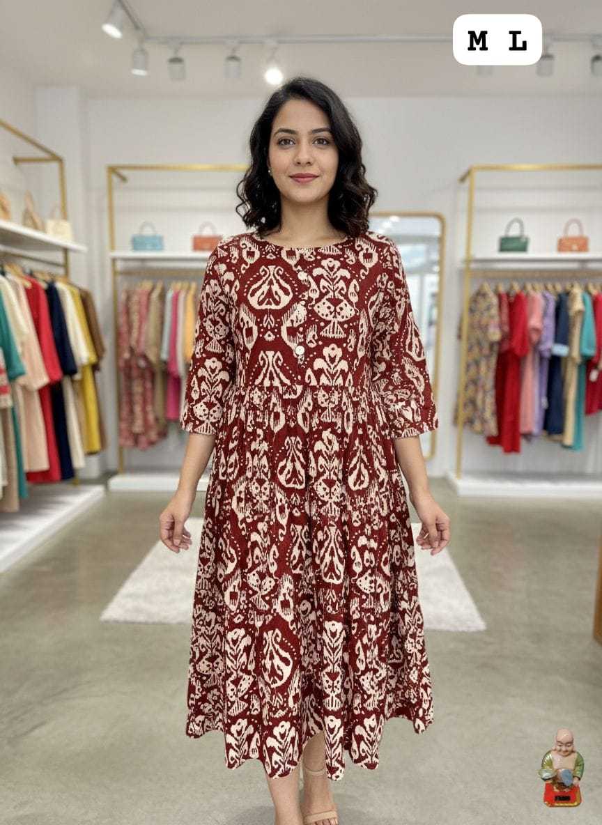 Ynf Cotton KESH594 Zoyaana Gowns Wholesale Printed Gowns Party Gowns Designer Gowns Manufacturer- Kapda Export