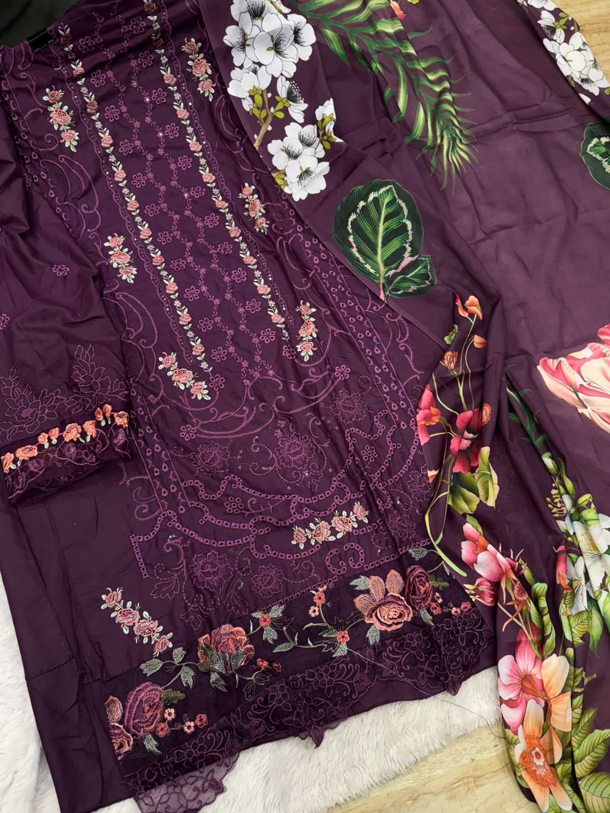 Ynf Cotton KESH677 1716 Suits & Dresses Wholesale Embroidery Suits Cotton Suits Designer Suits Manufacturer- Kapda Export