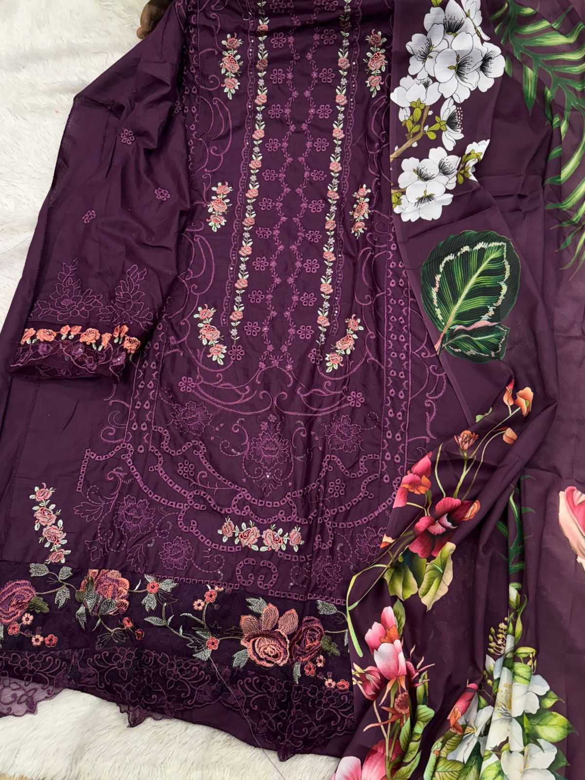 Ynf Cotton KESH677 1716 Suits & Dresses Wholesale Embroidery Suits Cotton Suits Designer Suits Manufacturer- Kapda Export