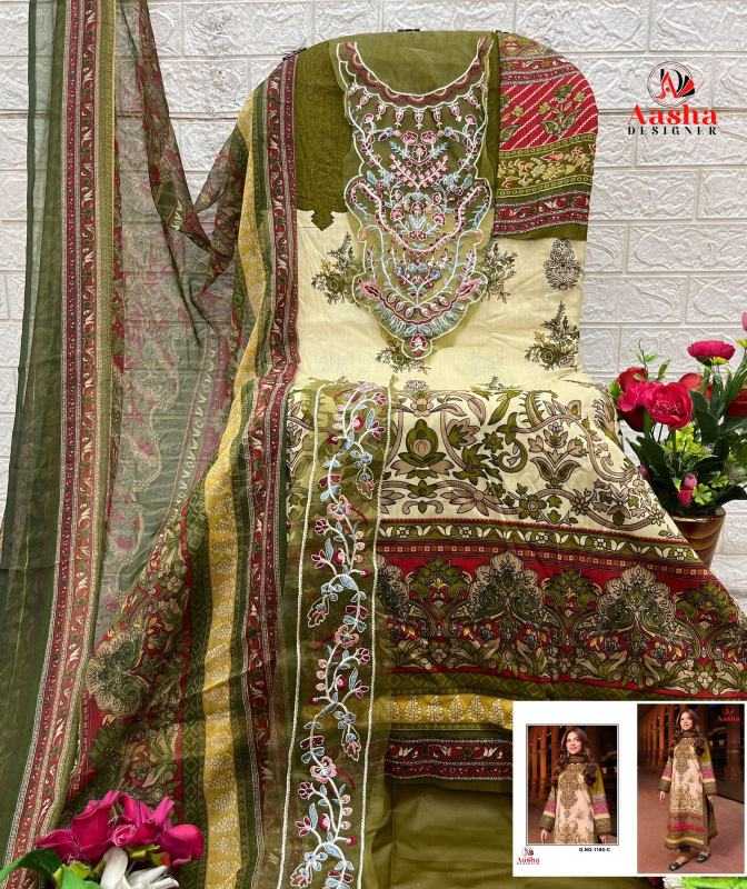 Ynf Cotton KESH677 AASHA 1180 Suits & Dresses Wholesale Printed Suits Embroidery Suits Cotton Suits Manufacturer- Kapda Export