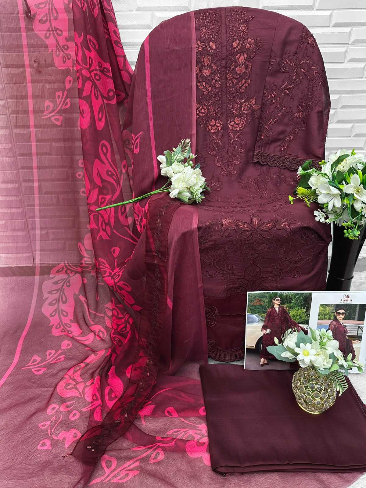 Ynf Cotton KESH677 AASHA 1202 Suits & Dresses Wholesale Embroidery Suits Cotton Suits Wedding Suits Manufacturer- Kapda Export