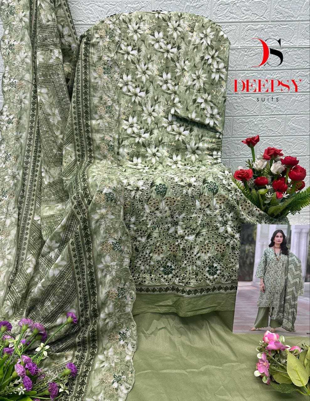 Ynf Cotton KESH677 Deepsy Bin Saeed 1802 Suits & Dresses Wholesale Embroidery Suits Cotton Suits Designer Suits Manufacturer- Kapda Export