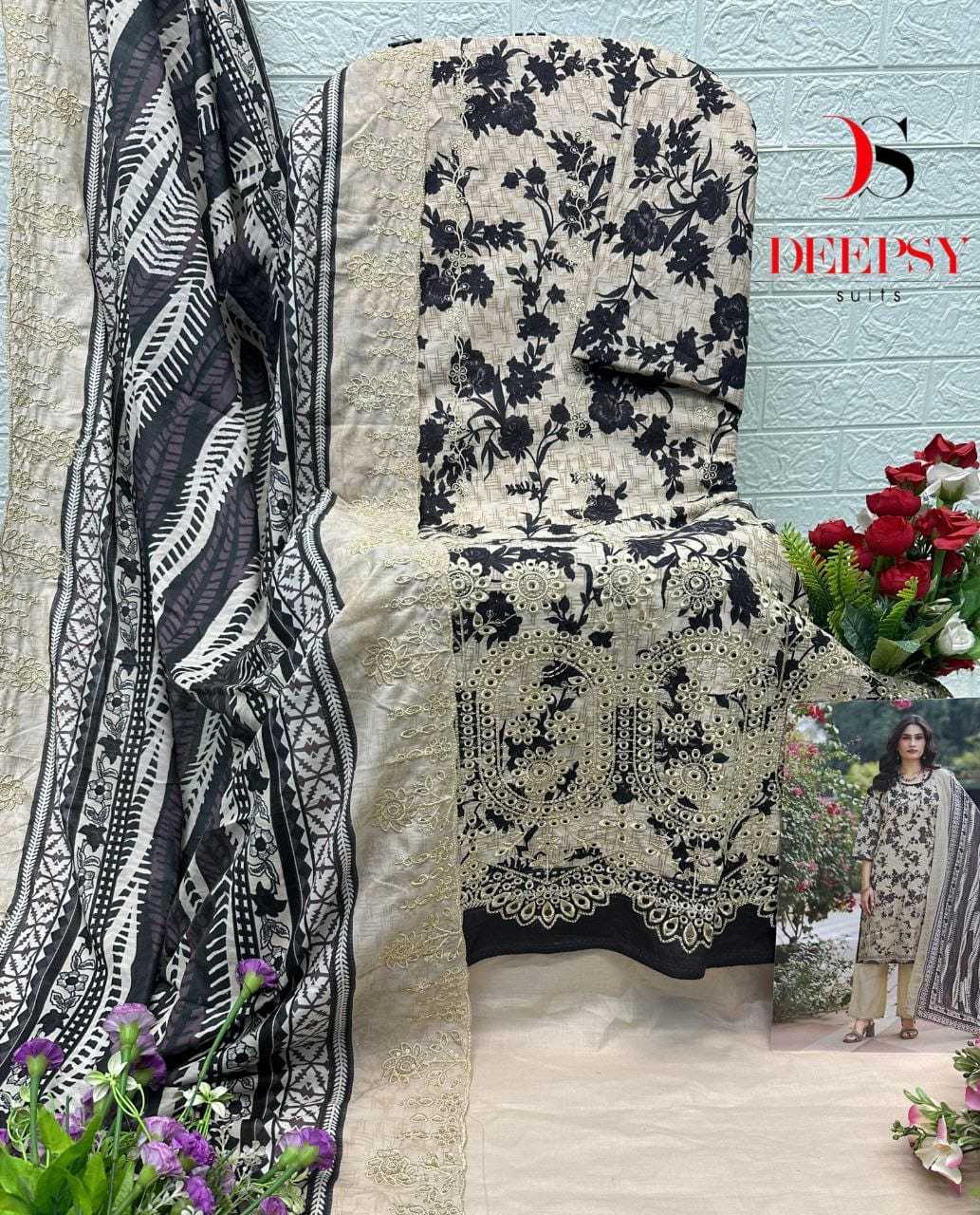 Ynf Cotton KESH677 Deepsy Bin Saeed 1802 Suits & Dresses Wholesale Embroidery Suits Cotton Suits Designer Suits Manufacturer- Kapda Export