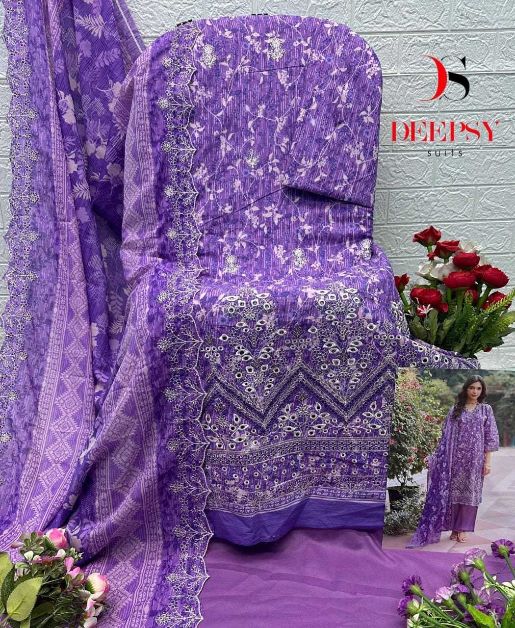 Ynf Cotton KESH677 Deepsy Bin Saeed 1802 Suits & Dresses Wholesale Embroidery Suits Cotton Suits Designer Suits Manufacturer- Kapda Export