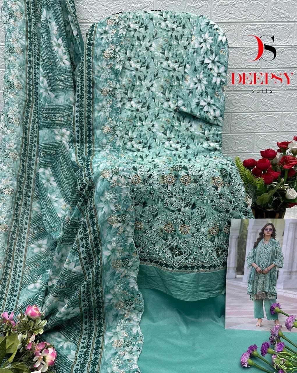 Ynf Cotton KESH677 Deepsy Bin Saeed 1802 Suits & Dresses Wholesale Embroidery Suits Cotton Suits Designer Suits Manufacturer- Kapda Export