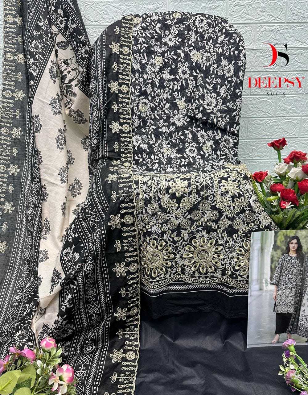 Ynf Cotton KESH677 Deepsy Bin Saeed 1802 Suits & Dresses Wholesale Embroidery Suits Cotton Suits Designer Suits Manufacturer- Kapda Export