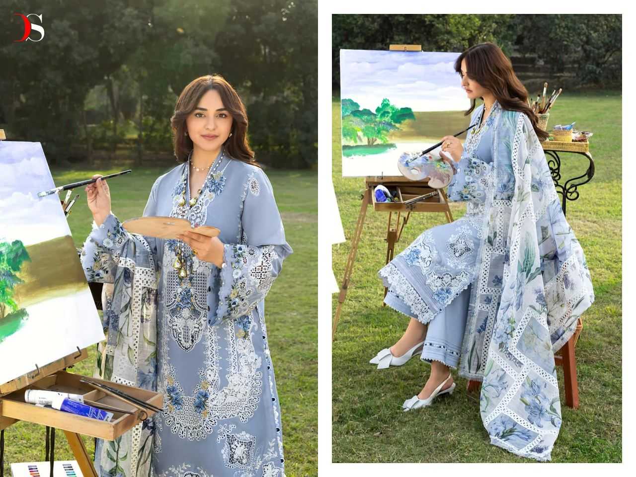 Ynf Cotton KESH677 DEEPSY ELAF Adhiraani Suits & Dresses Wholesale Embroidery Suits Cotton Suits Designer Suits Manufacturer- Kapda Export