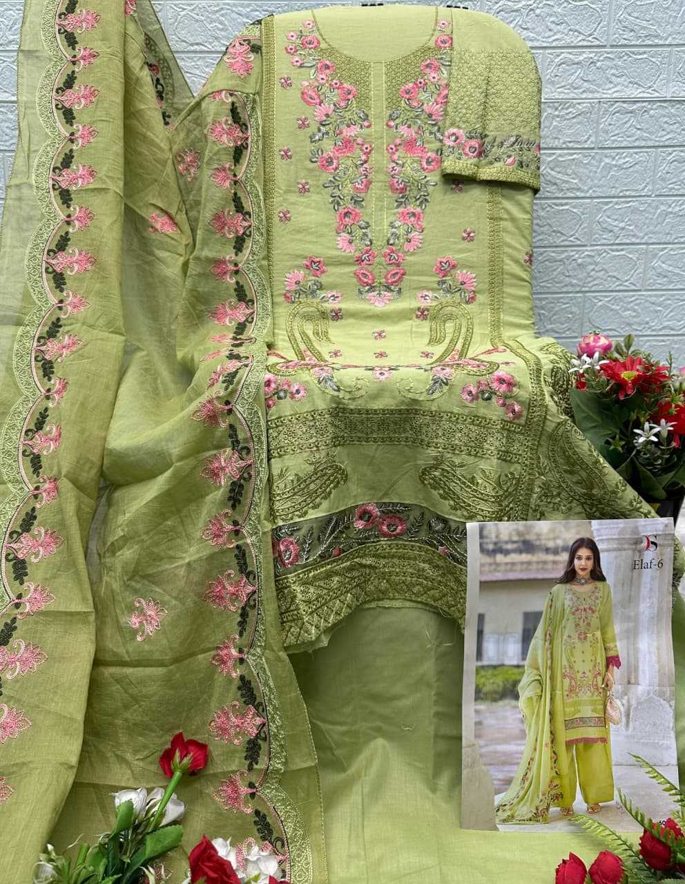 Ynf Cotton KESH677 DEEPSY Elaf Luxury Lawn 25-6 6001 Suits & Dresses Wholesale Embroidery Suits Cotton Suits Designer Suits Manufacturer- Kapda Export