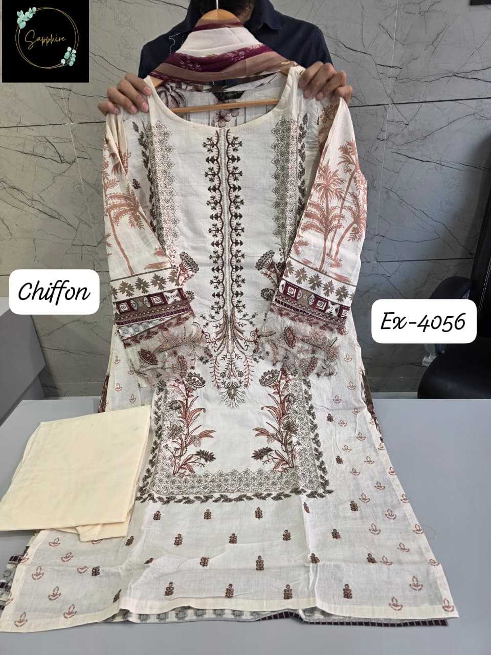 Ynf Cotton KESH677 EX-4056 Suits & Dresses Wholesale Embroidery Suits Cotton Suits Party wear suits Manufacturer- Kapda Export