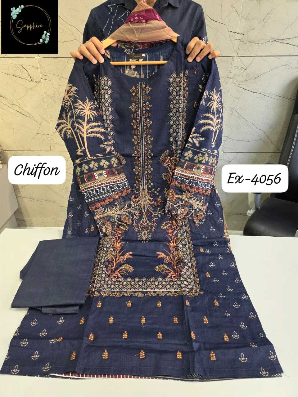 Ynf Cotton KESH677 EX-4056 Suits & Dresses Wholesale Embroidery Suits Cotton Suits Party wear suits Manufacturer- Kapda Export