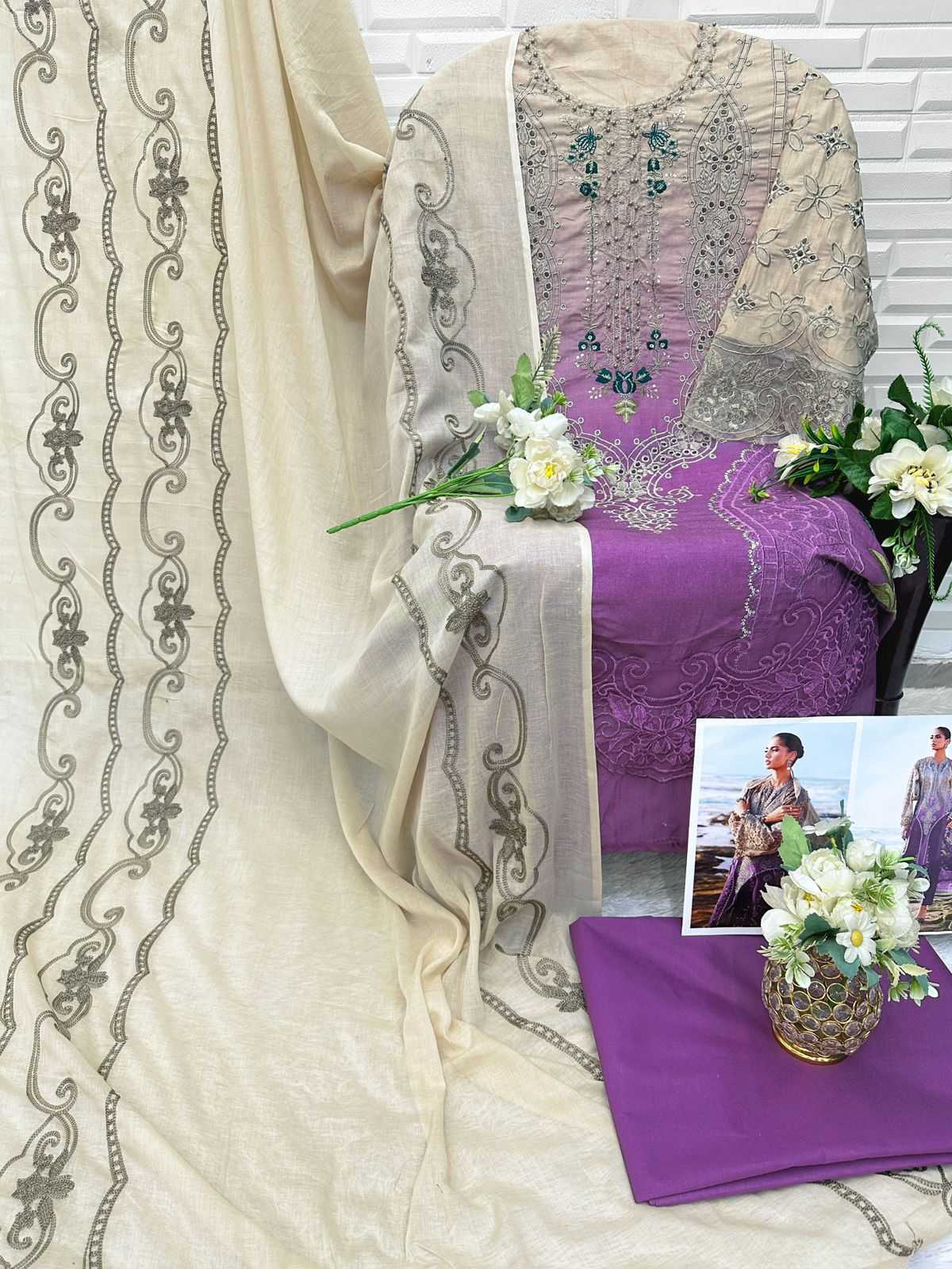 Ynf Cotton KESH677 FLORENT 1047 BCD Suits & Dresses Wholesale Embroidery Suits Cotton Suits Designer Suits Manufacturer- Kapda Export