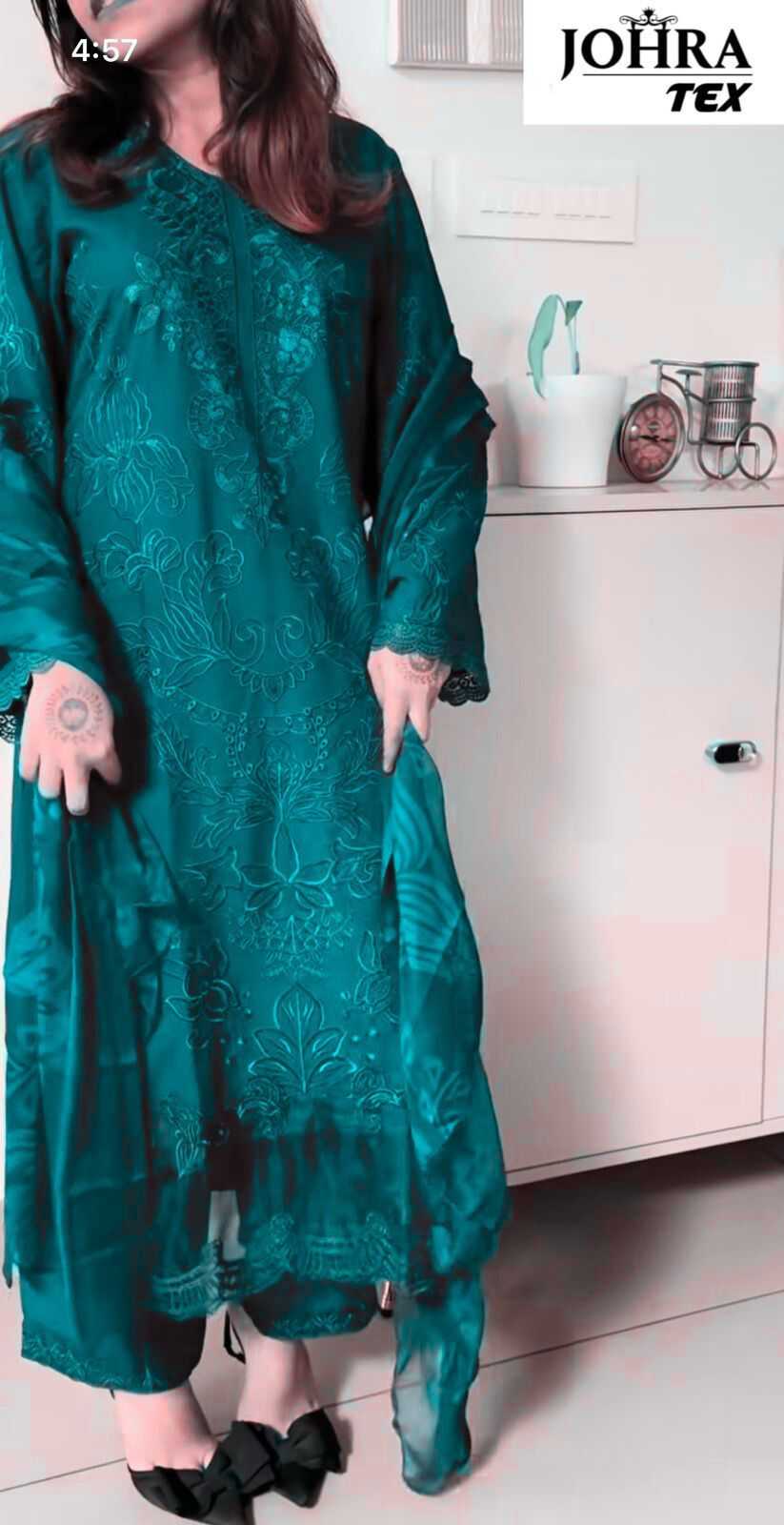 Ynf Cotton KESH677 JOHRA TEX 188 Suits & Dresses Wholesale Embroidery Suits Cotton Suits Party wear suits Manufacturer- Kapda Export