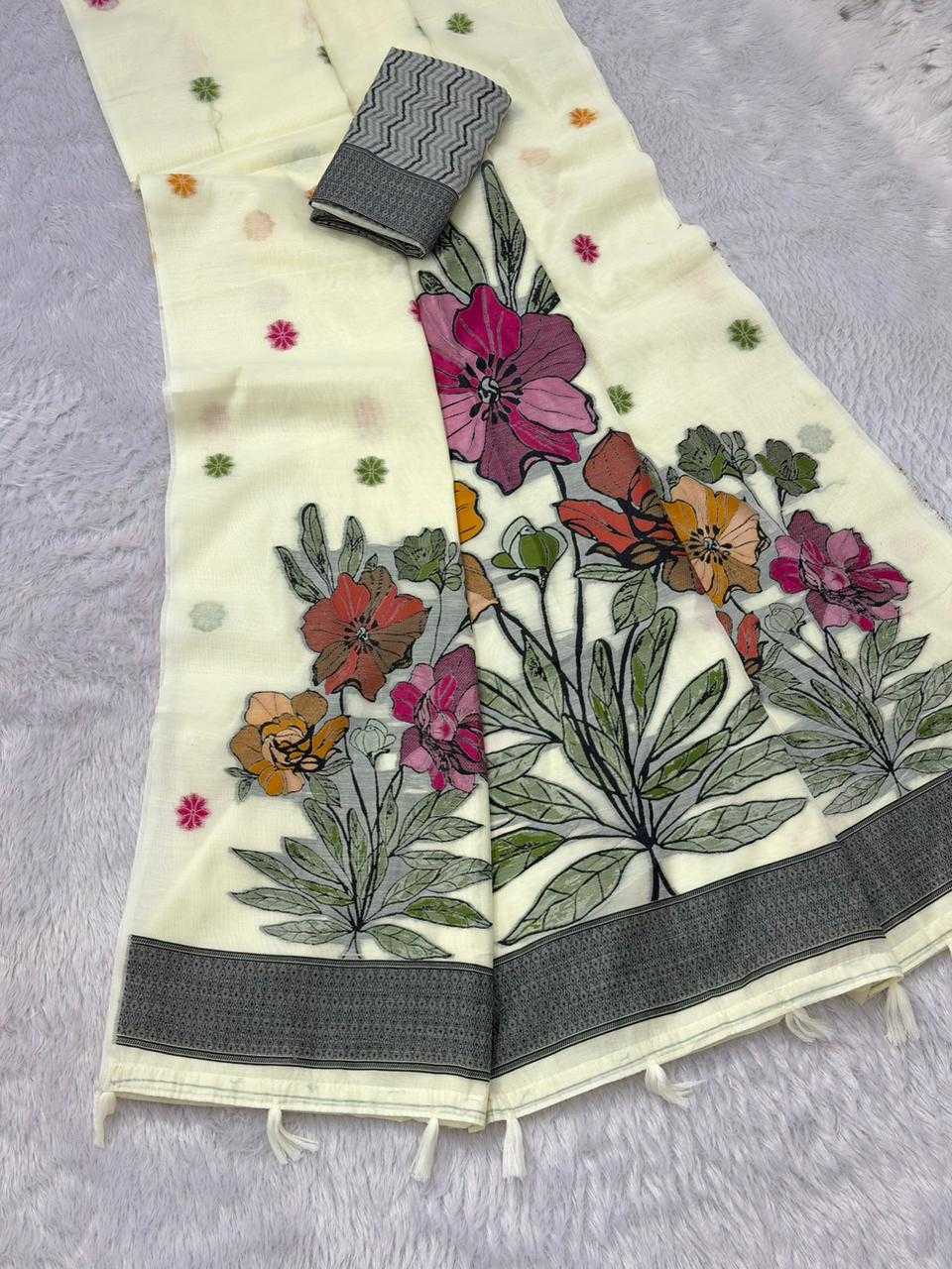 Ynf Cotton KESH737 Faiha Sarees Wholesale Designer Sarees Butta Sarees Cotton Sarees Manufacturer- Kapda Export