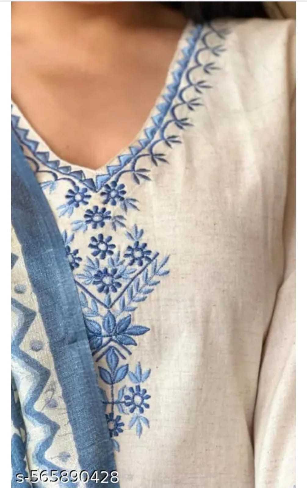 Ynf Cotton KESH738 Khadi Kurti Wholesale Casual Kurtis Festive Kurtis V-Neck Kurtis Manufacturer- Kapda Export