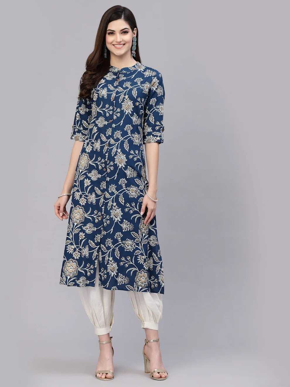 Ynf Cotton KESH738 Summ Kurti Wholesale Designer Kurtis Printed Kurtis Collar Neck Kurtis Manufacturer- Kapda Export