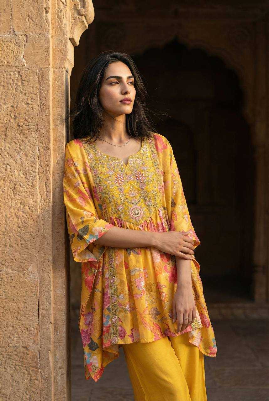 Ynf Crepe KESH501 Crepe Suits & Dresses Wholesale Printed Suits Palazzo Suit Kaftan Dresses Manufacturer- Kapda Export