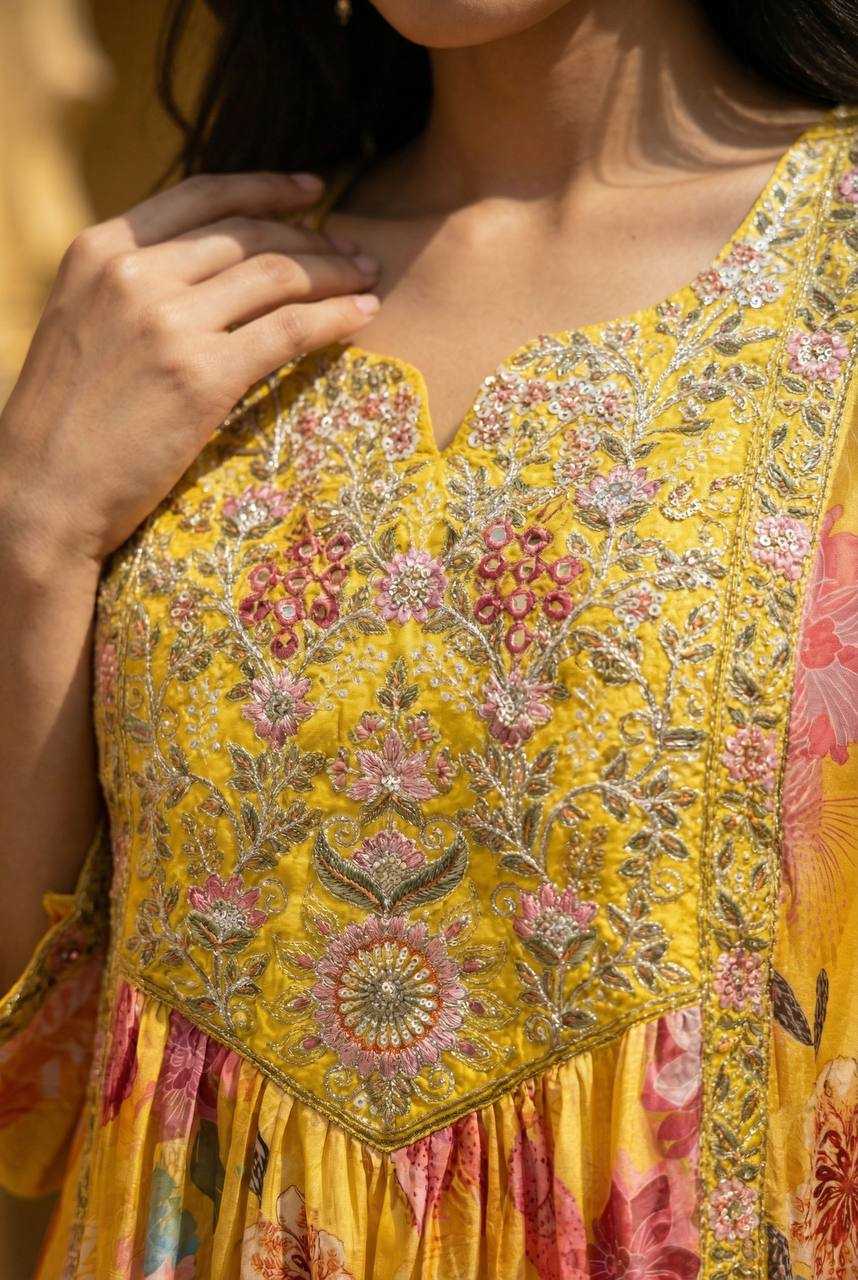 Ynf Crepe KESH501 Crepe Suits & Dresses Wholesale Printed Suits Palazzo Suit Kaftan Dresses Manufacturer- Kapda Export