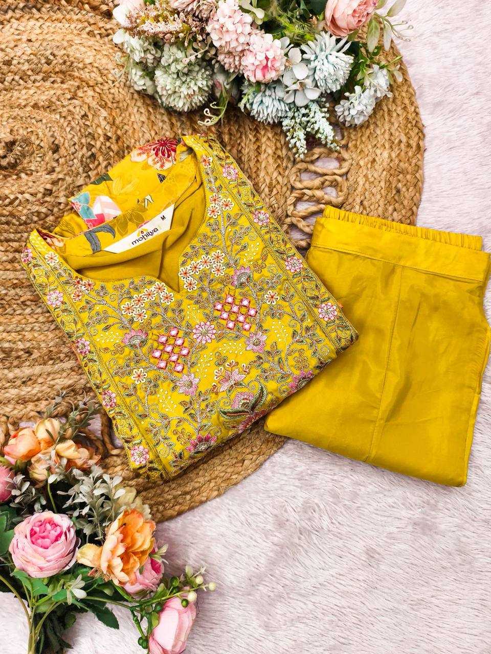 Ynf Crepe KESH501 Crepe Suits & Dresses Wholesale Printed Suits Palazzo Suit Kaftan Dresses Manufacturer- Kapda Export