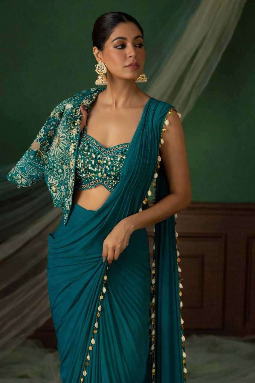 Ynf Crepe KESH558 59 Sarees Wholesale Designer Sarees Ready To Wear Sarees Party Wear Sarees Manufacturer- Kapda Export