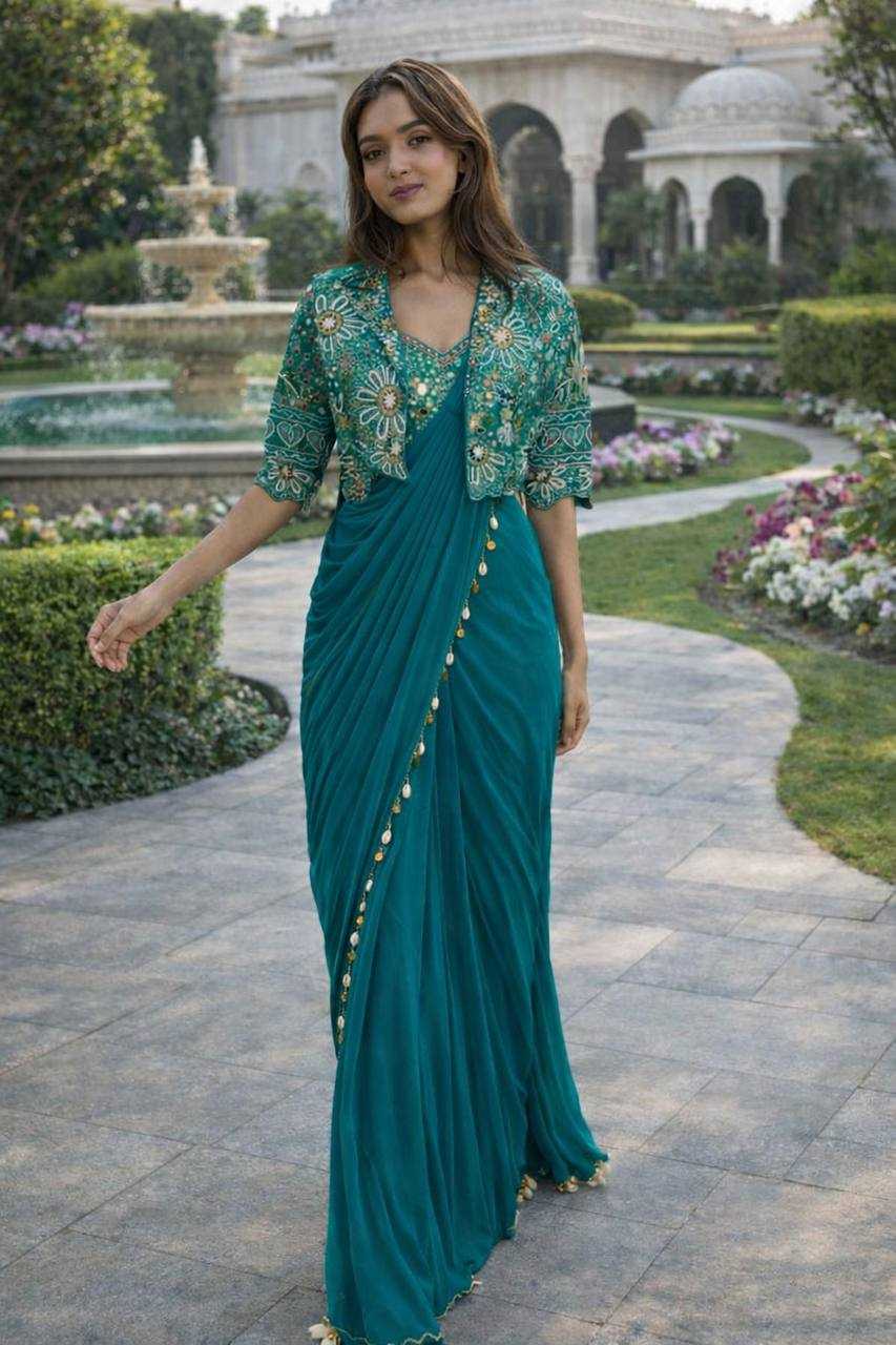 Ynf Crepe KESH558 59 Sarees Wholesale Designer Sarees Ready To Wear Sarees Party Wear Sarees Manufacturer- Kapda Export
