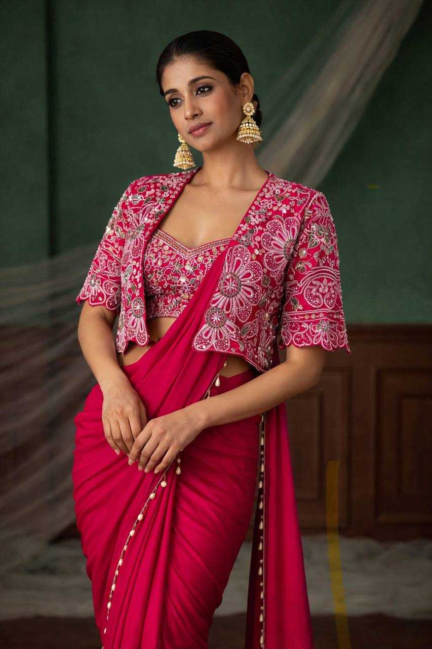 Ynf Crepe KESH558 59 Sarees Wholesale Designer Sarees Ready To Wear Sarees Party Wear Sarees Manufacturer- Kapda Export