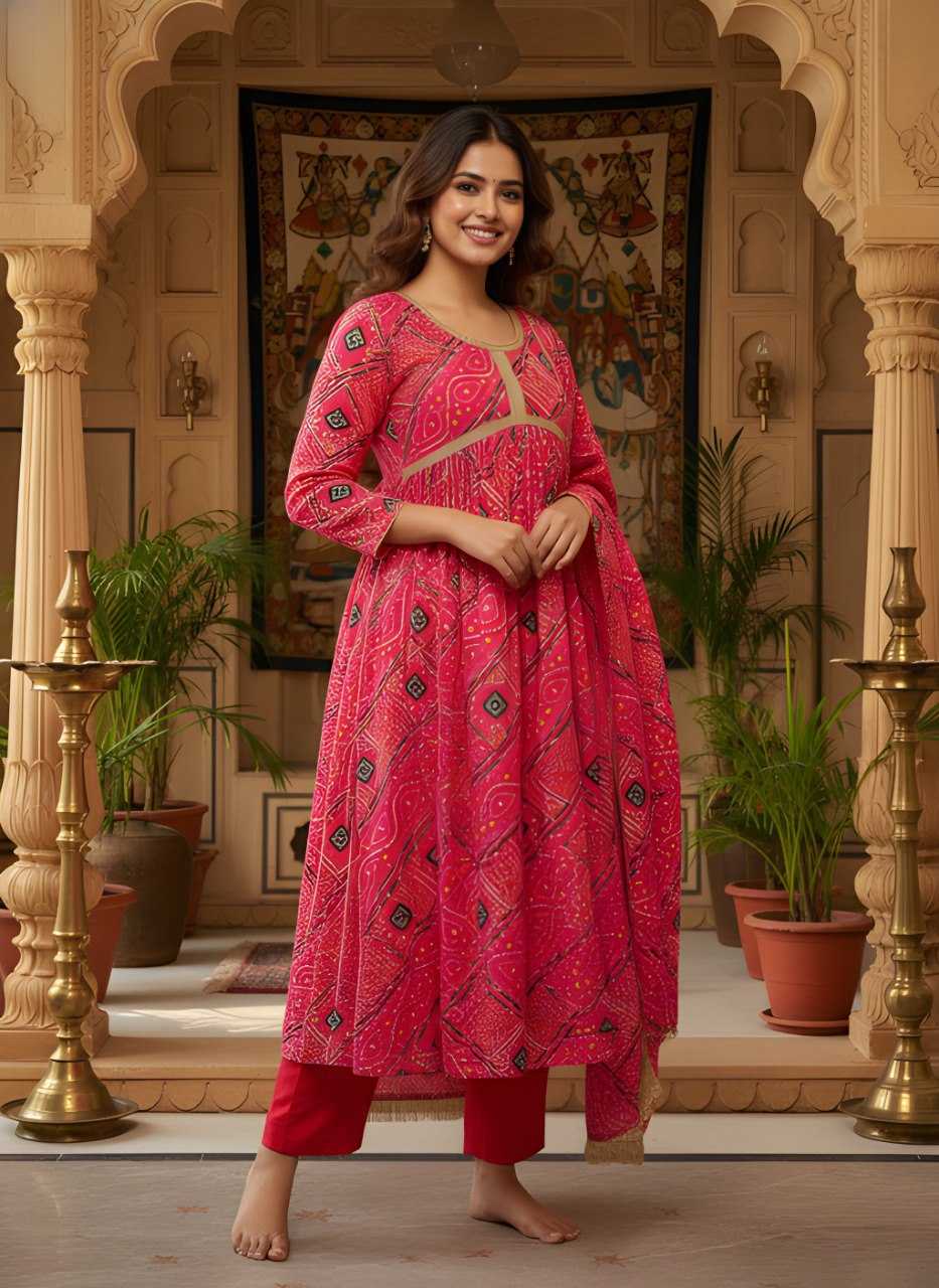 Ynf Crepe KESH559 372 Kurti Wholesale Designer Kurtis Printed Kurtis Bandhani Kurtis Manufacturer- Kapda Export