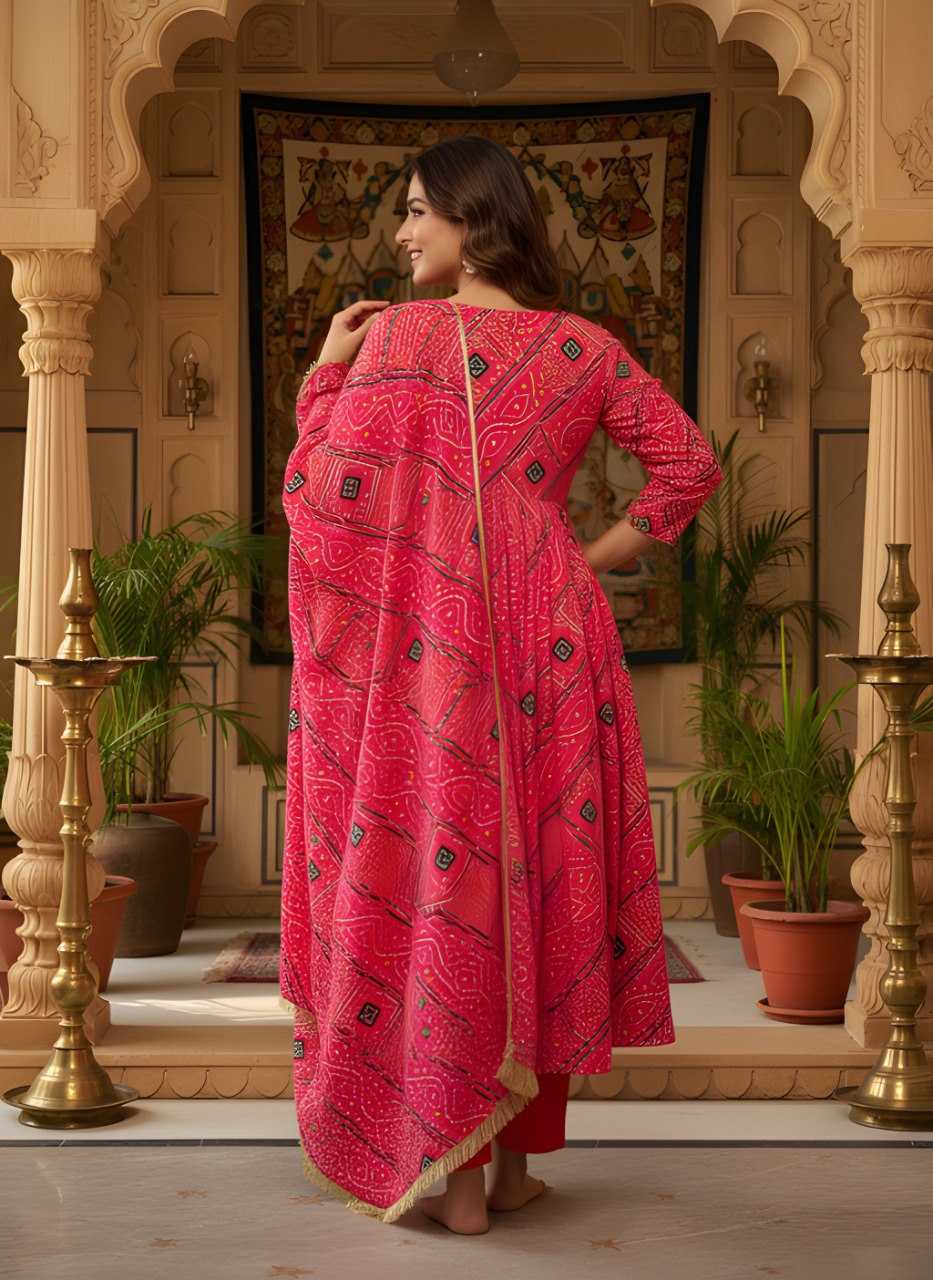 Ynf Crepe KESH559 372 Kurti Wholesale Designer Kurtis Printed Kurtis Bandhani Kurtis Manufacturer- Kapda Export