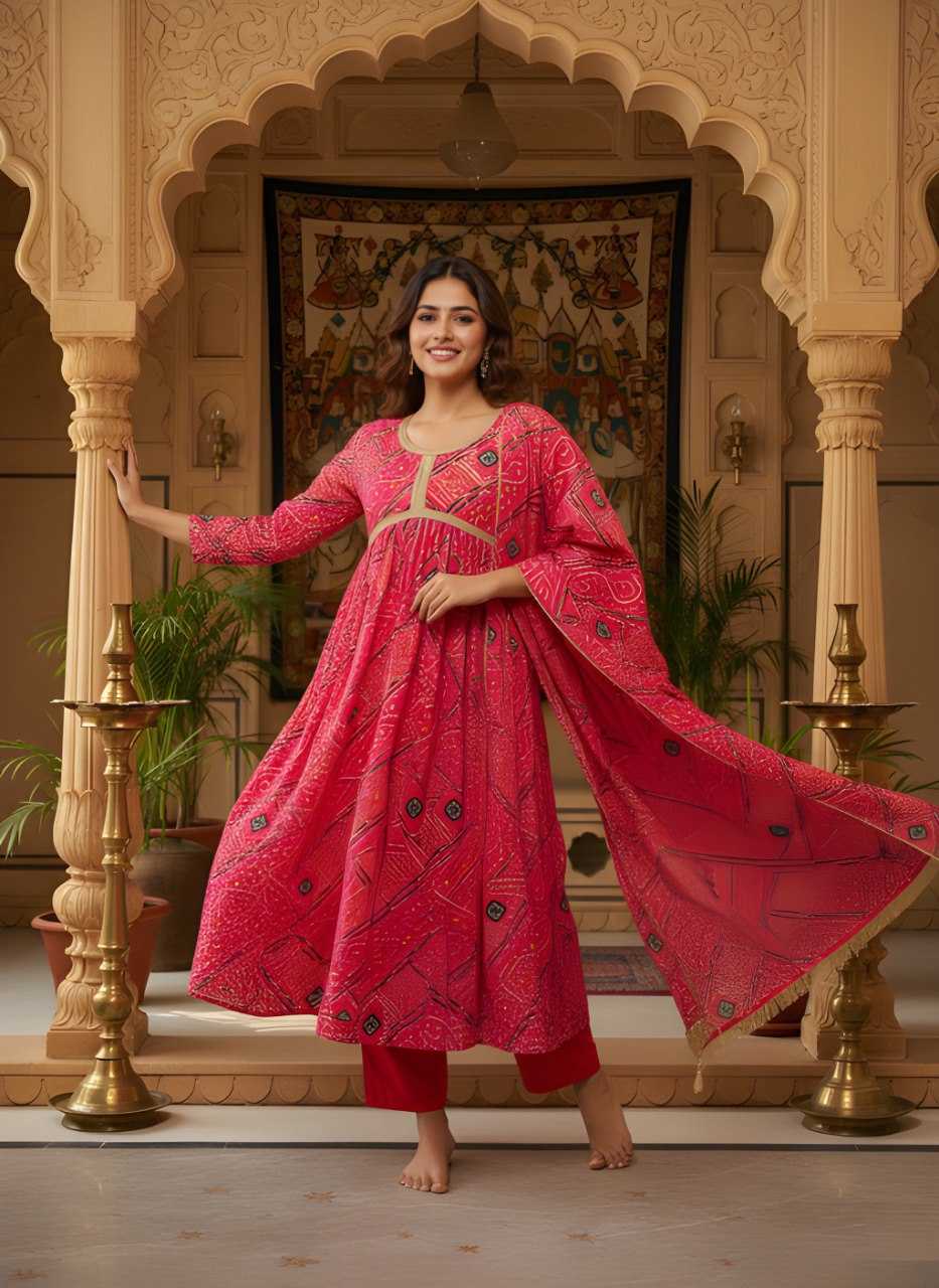 Ynf Crepe KESH559 372 Kurti Wholesale Designer Kurtis Printed Kurtis Bandhani Kurtis Manufacturer- Kapda Export