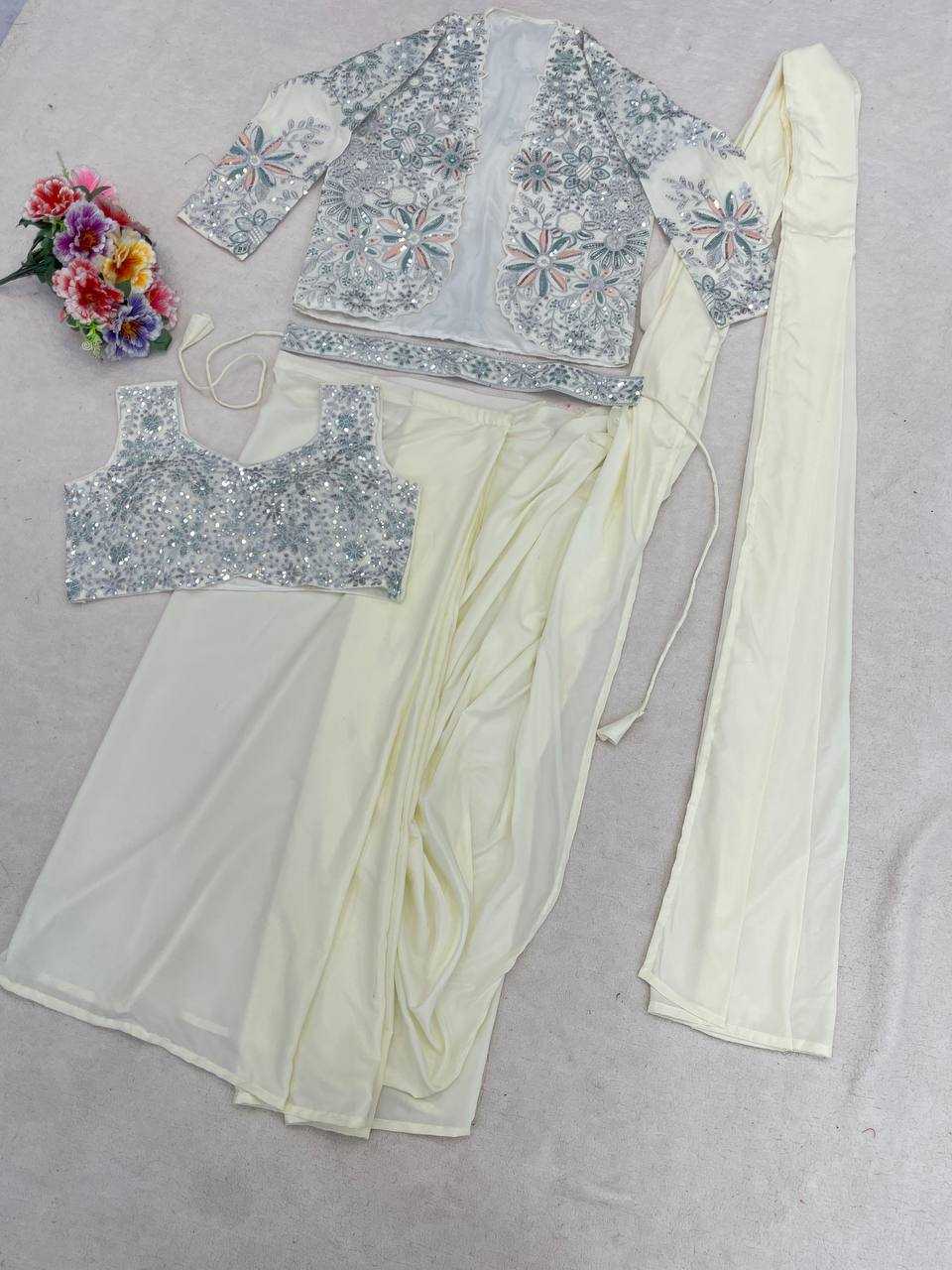 Ynf Crepe Silk KESH558 62 Sarees Wholesale Ready To Wear Sarees Sequence Sarees Embroidered Sarees Manufacturer- Kapda Export