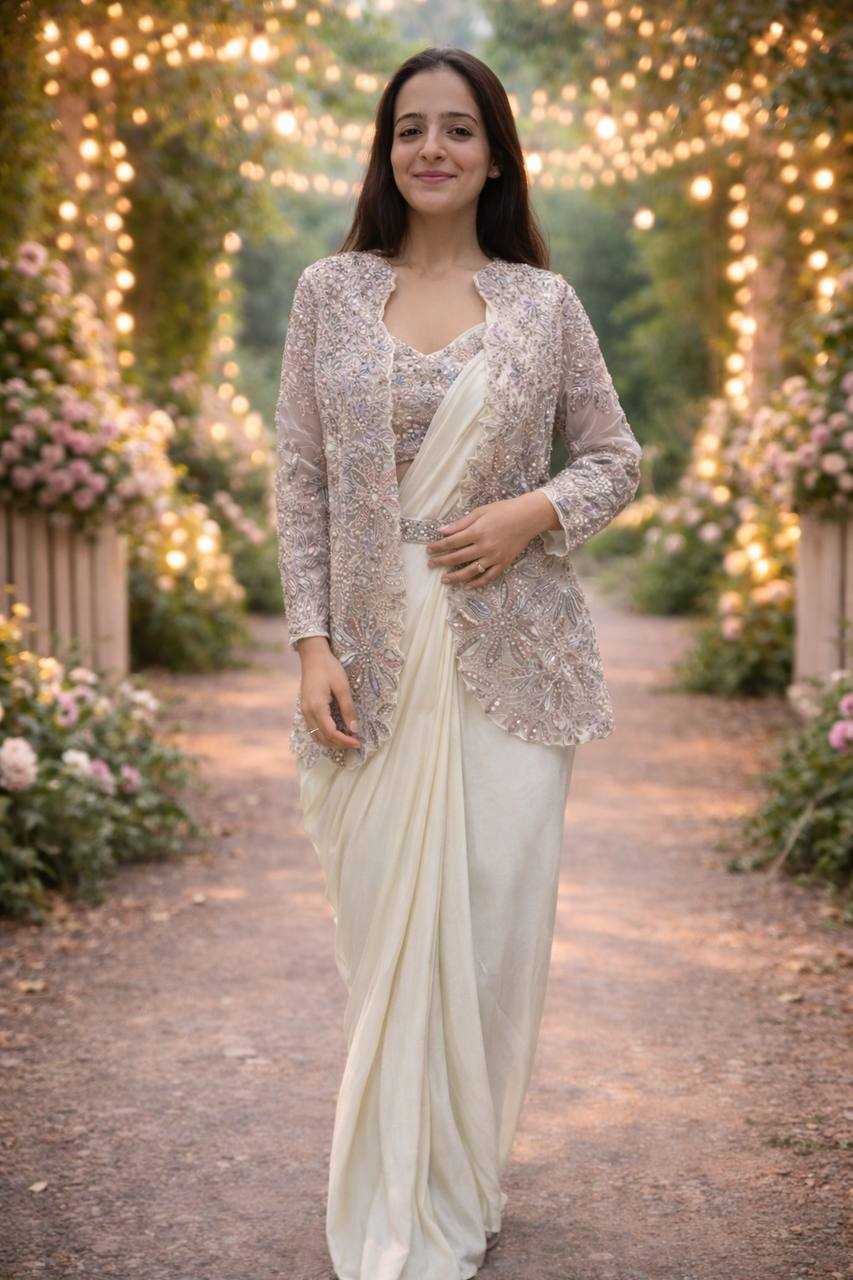 Ynf Crepe Silk KESH558 62 Sarees Wholesale Ready To Wear Sarees Sequence Sarees Embroidered Sarees Manufacturer- Kapda Export