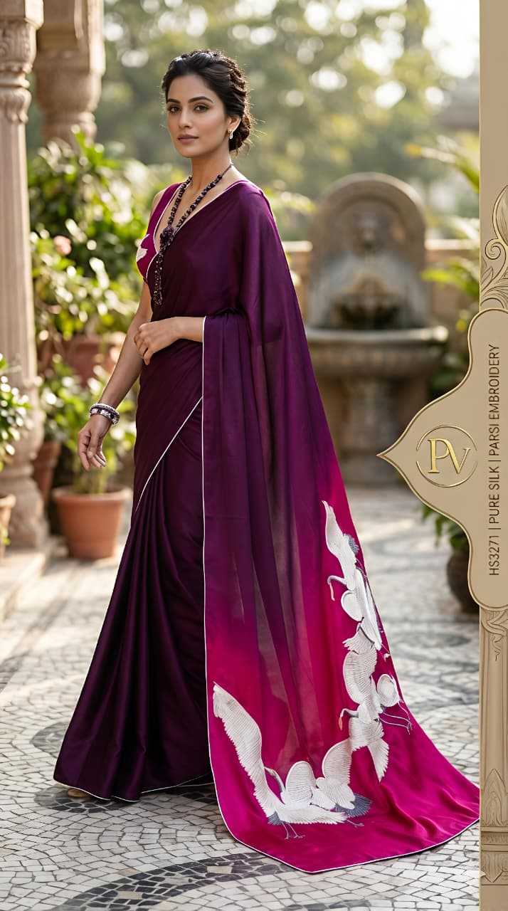 Ynf Crepe Silk KESH673 FLYING SWAN Silk Sarees Wholesale Printed Silk Saree Party Wear Silk Sarees Designer Silk Sarees Manufacturer- Kapda Export
