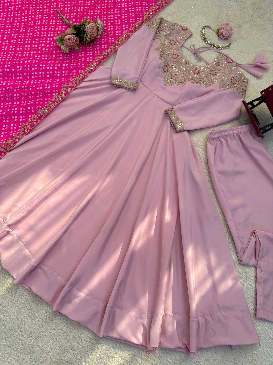 Ynf Crepe Silk RIN162 5990 Gowns Wholesale Party Gowns Designer Gowns Sequin Gowns Manufacturer- Kapda Export