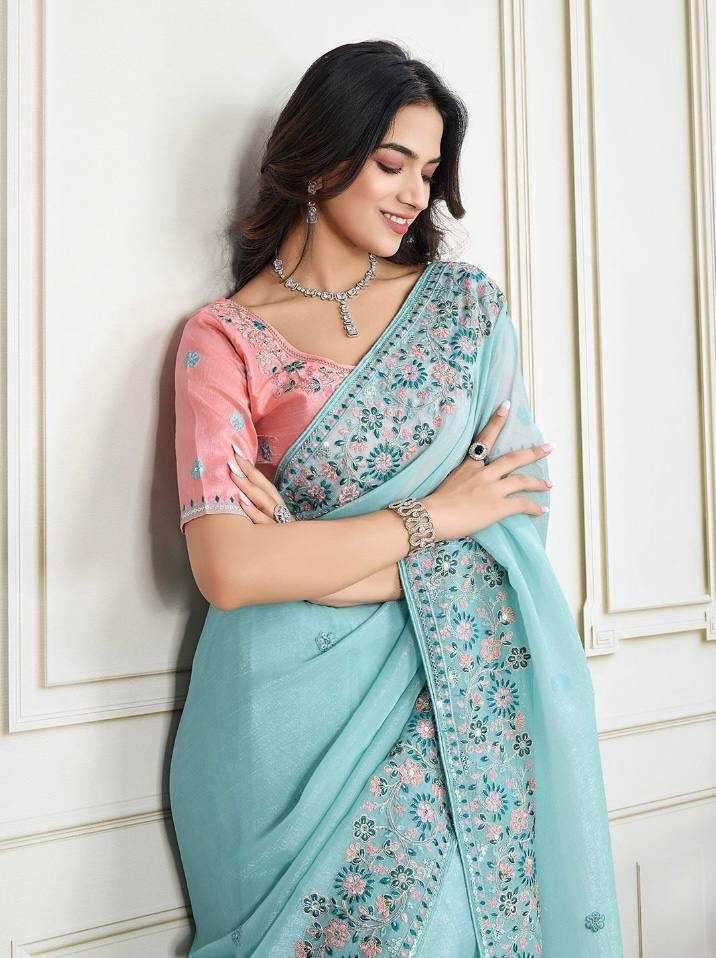Ynf Crunchi KESH659 Suvarna Sarees Wholesale Party Wear Sarees Embroidered Sarees Cutwork Saree Manufacturer- Kapda Export