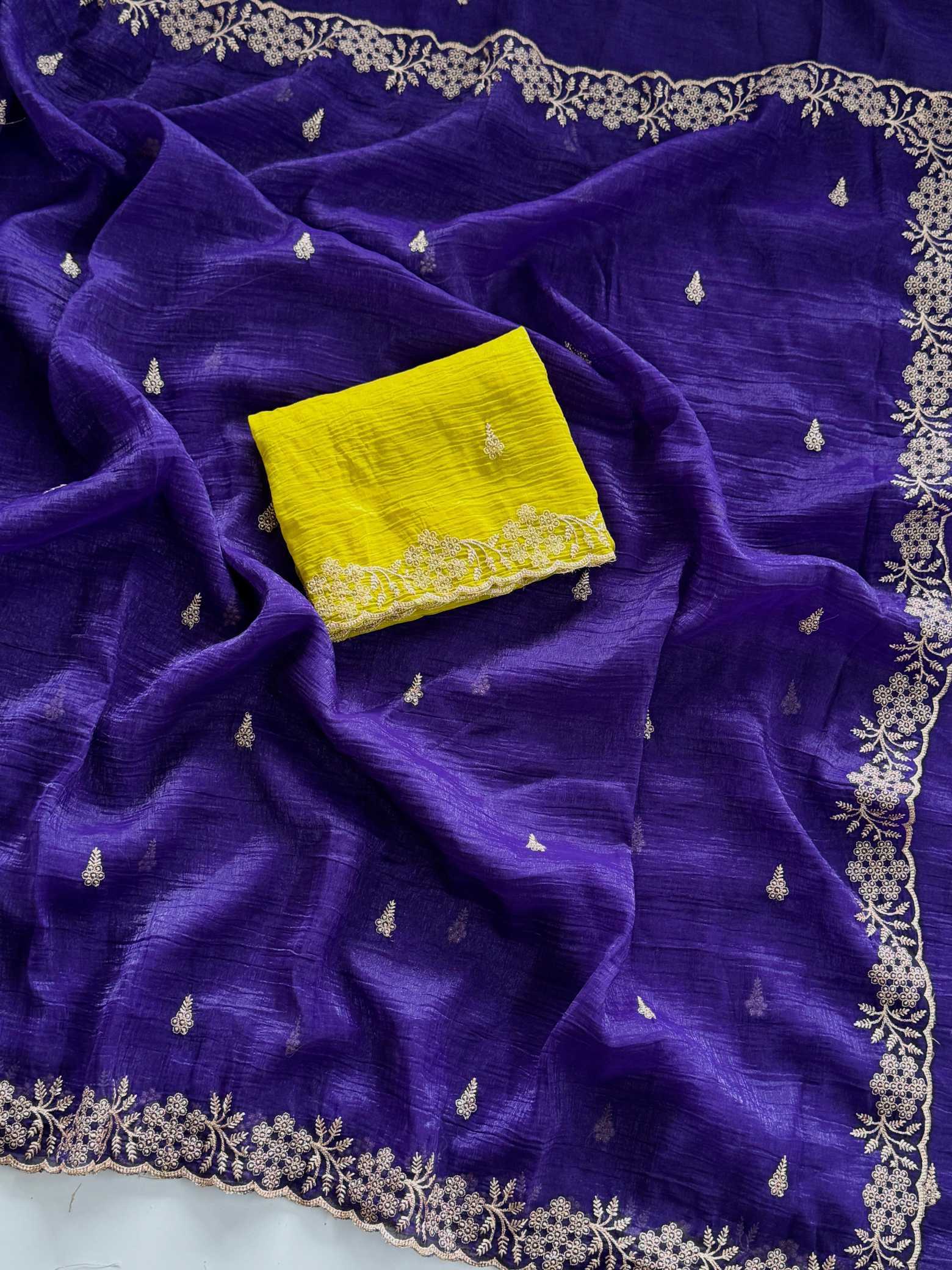 Ynf Crush Silk KESH549 Zohra Silk Sarees Wholesale Soft Silk Sarees Designer Silk Sarees Embroidered Silk Sarees Manufacturer- Kapda Export