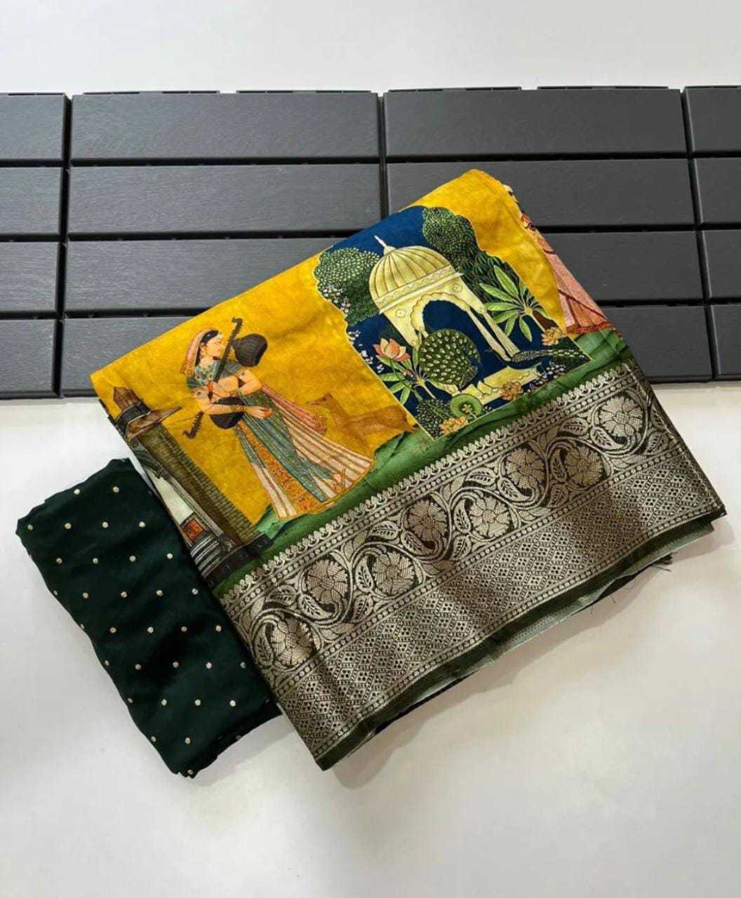 Ynf Dola Silk KESH575 Ghazala Silk Sarees Wholesale Dola Silk Sarees Designer Silk Sarees Kalamkari Silk Sarees Manufacturer- Kapda Export