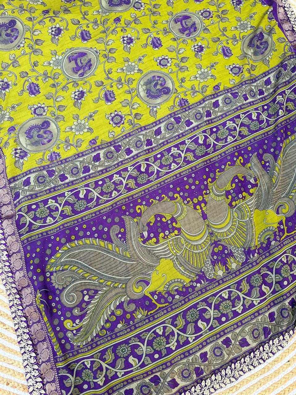 Ynf Dola Silk KESH737 Hameeda Silk Sarees Wholesale Soft Silk Sarees Printed Silk Saree Kalamkari Silk Sarees Manufacturer- Kapda Export