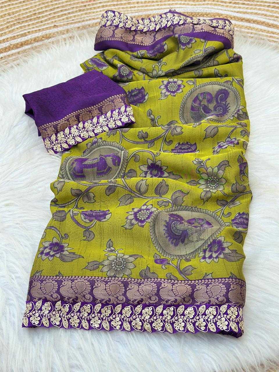 Ynf Dola Silk KESH737 Hameeda Silk Sarees Wholesale Soft Silk Sarees Printed Silk Saree Kalamkari Silk Sarees Manufacturer- Kapda Export