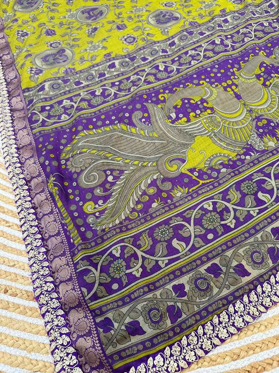 Ynf Dola Silk KESH737 Hameeda Silk Sarees Wholesale Soft Silk Sarees Printed Silk Saree Kalamkari Silk Sarees Manufacturer- Kapda Export