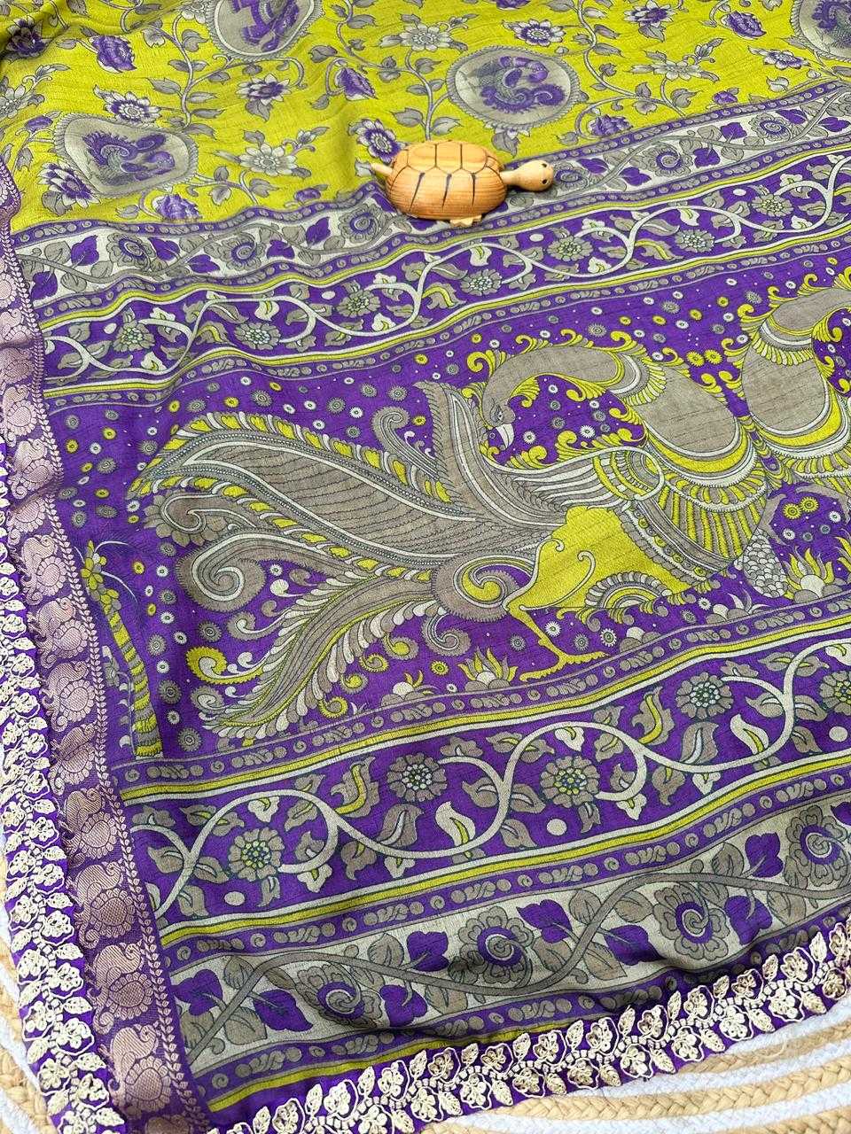 Ynf Dola Silk KESH737 Hameeda Silk Sarees Wholesale Soft Silk Sarees Printed Silk Saree Kalamkari Silk Sarees Manufacturer- Kapda Export