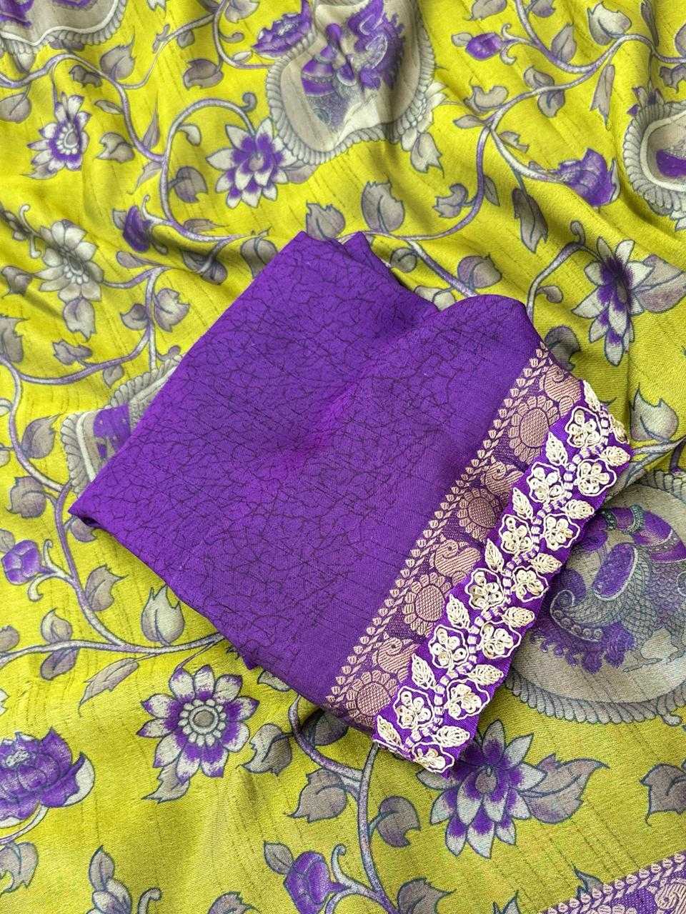 Ynf Dola Silk KESH737 Hameeda Silk Sarees Wholesale Soft Silk Sarees Printed Silk Saree Kalamkari Silk Sarees Manufacturer- Kapda Export