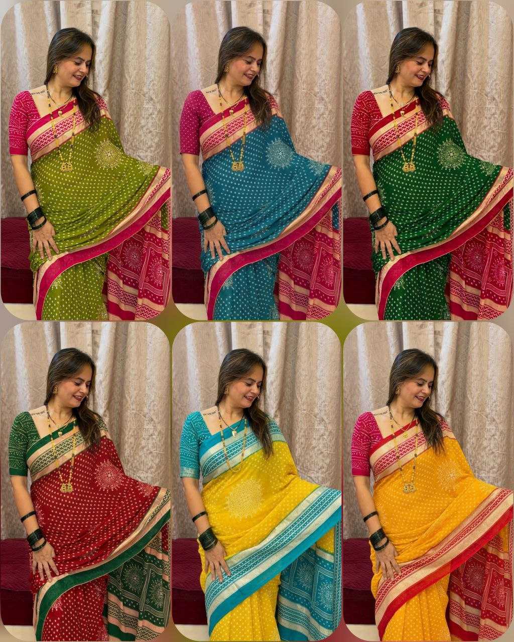 Ynf Dull Moss KESH554 RAMBHA Sarees Wholesale Designer Sarees Traditional Sarees Bandhani Sarees Manufacturer- Kapda Export