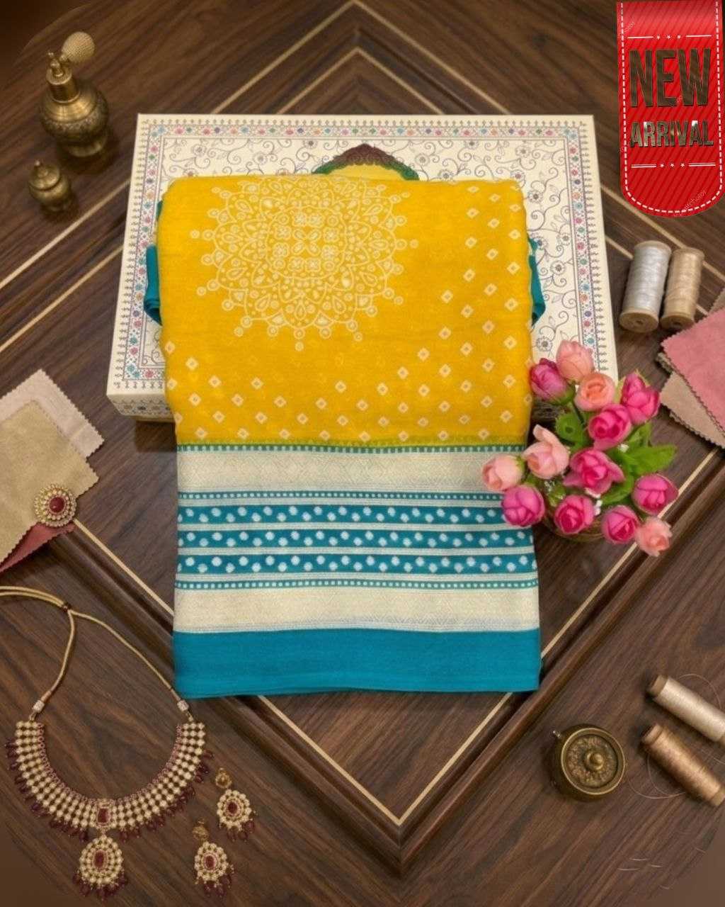 Ynf Dull Moss KESH554 RAMBHA Sarees Wholesale Designer Sarees Traditional Sarees Bandhani Sarees Manufacturer- Kapda Export