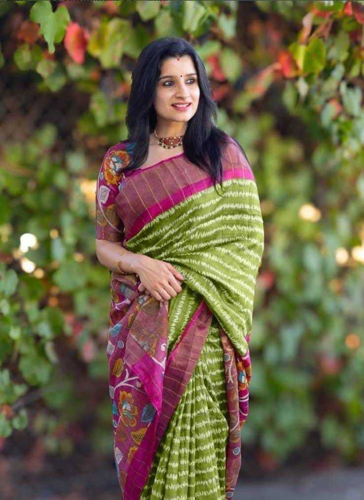 Ynf Fancy KESH575 Sharmila Sarees Wholesale Printed Sarees Kalamkari Sarees Tussar Sarees Manufacturer- Kapda Export